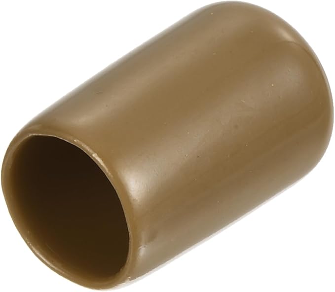 uxcell 20pcs Rubber End Caps 11.5mm ID Vinyl PVC Round Tube Bolt Cap Cover Screw Thread Protectors Light Brown