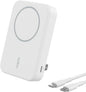 Belkin Portable Charger, Power Bank 10000 mAh w/ Qi2, iPhone Charger - MagSafe Charger w/Built-in Pop-up Kickstand for iPhone 17, Air, Pro, Pro Max, AirPods, Apple Watch, Google Pixel 10, etc - White