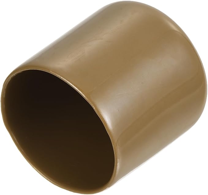 uxcell 20pcs Rubber End Caps 29mm(1 1/8") ID Vinyl PVC Round Tube Bolt Cap Cover Screw Thread Protectors Light Brown