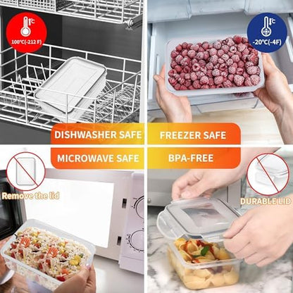 40 PCS Plastic Food Storage Containers with Lids Airtight, BPA-Free Leakproof Meal Prep Containers Reusable,Microwave & Dishwasher & Freezer Safe,Includes Labels & Pen