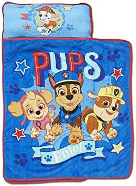 Paw Patrol We're a Team Nap-Mat Set– Quilted Nap Mat with Built-in Pillow and Plush Blanket – Portable Nap Mat for Daycare, Preschool, Sleepovers & Travel – for Boys or Girls Ages 3+