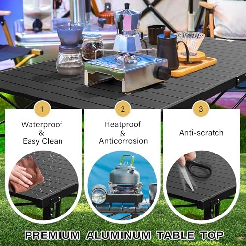 OUTSIDER Roll-Up Aluminum Camping Table for 4-6 People