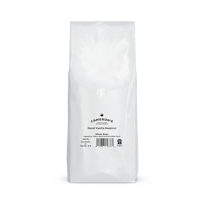 Cameron's Coffee Roasted Whole Bean Coffee, Flavored, Decaf Vanilla Hazelnut, 4 Pound