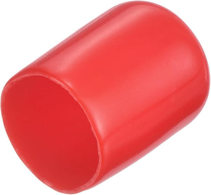 uxcell 20pcs Rubber End Caps 15.5mm ID Vinyl Round Tube Bolt Cap Cover Thread Protectors Red