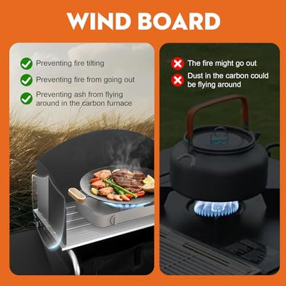 Camping Folding Cooking Table with 4 Panels & Carry Bag for BBQ RV Picnic