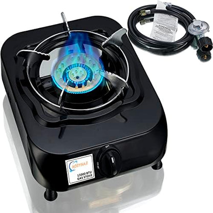 Horynar Single Burner Propane Stove Auto Ignition with CSA LPG Hose