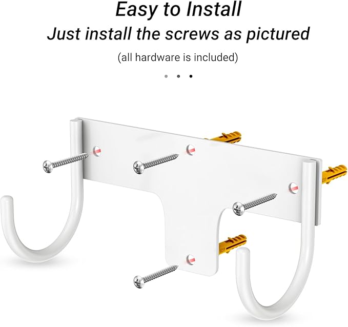 ORLESS Ironing Board Holder Wall Mount, Ironing Board Hanger, Iron Board Holder, Small Y or T Leg Iron Board Hook Wall Mount for Laundry Rooms, 6 Inch(White)