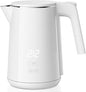 Electric Kettle, 1.0L 1200W Fast Heat with Auto Shut-Off, Boil-Dry Proof, 7 Temperature Control Teapot, Double Wall Stainless Steel Water Boiler Heater, 4H Keep Warm, Cool Touch Tea Pot, White