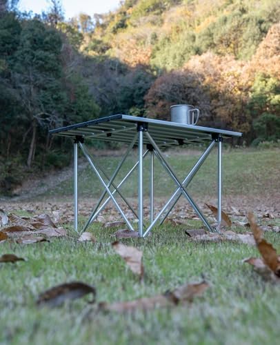 iClimb Ultralight Compact Camping Folding Table (Reinforced Silver - L)