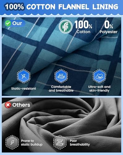 KingCamp 45°F Kids Sleeping Bag, 100% Flannel Sleeping Bag for 10-12 Child