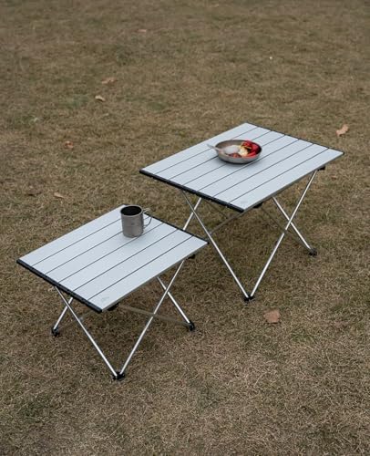 iClimb Ultralight Compact Camping Folding Table (Silver - L)