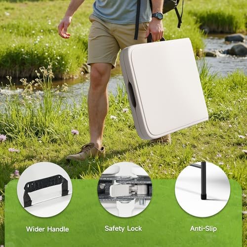 4FT Folding Table, 3 Adjustable Height & Heavy Duty, Double-Layer HDPE with Steel Legs, Foldable Table for Camping, Parties, Picnics, White, 10 Pack