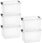 Superio 2.5 Quart Clear Plastic Storage Boxes with Lids, Stackable Organizer Containers, BPA-Free Storage Bins for Home, Office, School & Dorm, 5 Pack