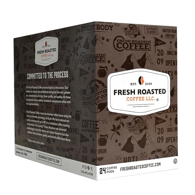 Fresh Roasted Coffee, Organic Java Taman Dadar | USDA Organic, RFA, Kosher | Medium Roast 72 Pods for K Cup Brewers