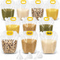 Airtight Grain Storage Bags with Handle, 5 Pack Large Capacity Cereal Containers Storage, Moisture-Proof Stand-Up Dry Food Pouches, Reusable Rice Sealed Container for Kitchen & Pantry (10PCS, 1.5)