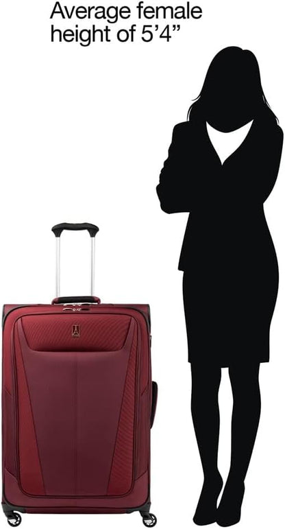 Travelpro Maxlite 5 Softside Expandable Checked Luggage with Spinner Wheels, Lightweight, 29-Inch — Burgundy