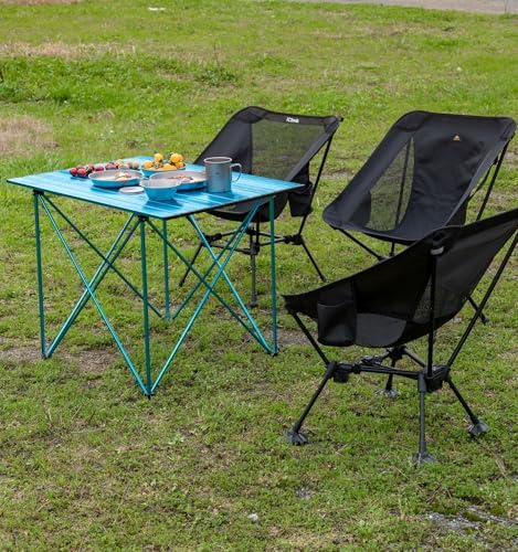 iClimb Ultralight Compact Camping Folding Table (Reinforced Blue - XL)