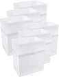 13 Gallon Disposable Pop-Up Trash Cans (6-Pack) with Fitted Bags – Foldable Garbage & Recycling Bins for Parties, Events & Kitchen (White, 17" H x 13.5" W x 10" D)