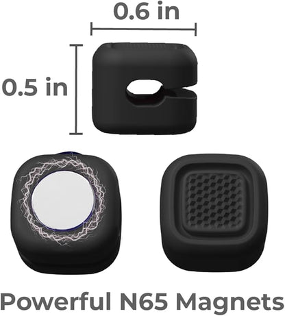 BLACK+DECKER 4 Pack Magnetic Cable Clips w/Metal Plate, Adhesive Wire Holder Keeper Organizer for Home Office Phone Car Wall Desktop Nightstand