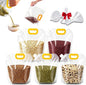 Airtight Grain Storage Bags with Handle - Cereal Containers with Pour Spout, Reusable Rice Food Sealed Container (5PCS,Medium-210 OZ)