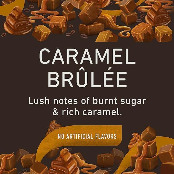 Peet's Coffee, Flavored Light Roast Keurig K-Cup Pods - Caramel Brûlée 60 Count (6 Boxes of 10 K-Cup Pods)