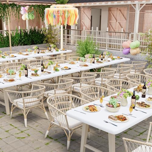 homing Rectangle Table Cloth Cover 8 Foot White Elastic Fitted Tablecloth