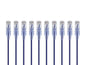 Monoprice SlimRun Cat6A Ethernet Patch Cable - Network Internet Cord - RJ45, Stranded, UTP, Pure Bare Copper Wire, 30AWG, 0.5 Feet, Purple, 10-Pack