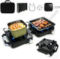 2 Burner Camping Stove 24000 BTU, Portable Propane Camp Stove Set, Black