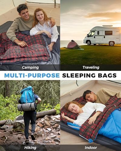 KingCamp Double Sleeping Bag for Adults, Queen Size 2 Person Sleeping Bag