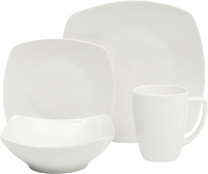 Gibson Home Zen Buffet White Porcelain Dinnerware Set