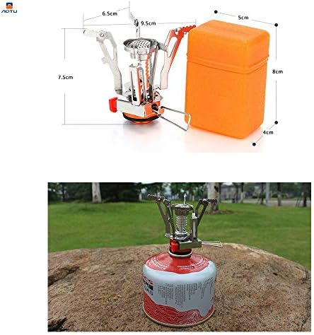 AOTU Portable Camping Stoves Backpacking Stove with Piezo Ignition Stable Support Wind-Resistance Camp Stove for Outdoor Camping Hiking Cooking