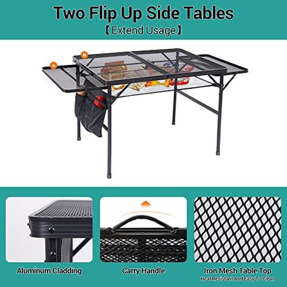 Nice C Metal Folding Grill Table, Camping Tailgate Grill Station