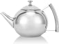 Stainless Steel Tea Pot with Infuser, Tea Pot with Removable Infuser For Loose Leaf and Tea Bags Metal Tea Kettle with Filter Stovetop Tea Maker Brewing Loose Leaves and Tea Bags (1L)