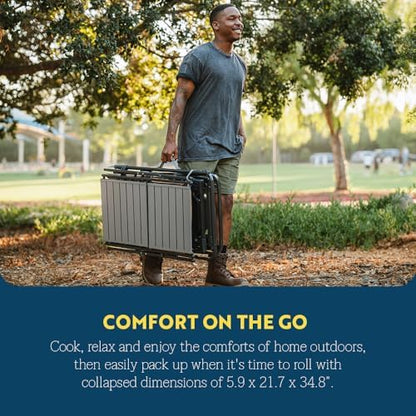 GCI OUTDOOR Master Cook Station | Portable Folding Kitchen Table with Soft Shell Sink, Heat Resistant Tabletop & Telescoping Lanter Pole, Perfect for Camping Trips