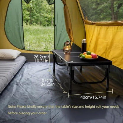 Anbte 34.2" x 15.7" Small Low Folding Picnic Table, 10.3" Height, Black