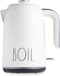 Rae Dunn Electric Hot Water Kettle - Stainless Steel Coffee Maker, Tea Kettle, Swivel Base, With Automatic Shut Off Boil-Dry Protection, Easy Pour Pitcher, 1500 Watt Boiling Power, 1.7 Liters, Cream