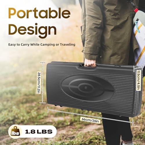 2-Burner Portable Camping Stove, Double Burner Butane Stove, Butane Camping Stove Kit with Grill Tray and Carrying Case, Outdoor Travel Camp Stove for Camping, BBQ, Home