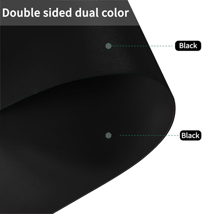 Dining Table Cover - 42x74 Inch Waterproof Easy to Clean Can Conceal Flaws Protector The Table Top from Scratches Used for Dining (Black+Black 42x74)