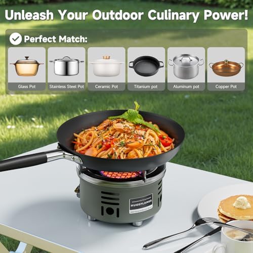 Portable Camping Stove Small Propane Butane Stove Windproof Cooking Burner Gas Stoves with Carrying Case (Infrared Stove)