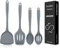 4 Pcs Silicone Kitchen Utensils Set, Wok Spatulas-Slotted Turner-Cooking Spoon-Slotted Spoon, Nonstick BPA Free High Heat Resistant Cooking Utensils for Frying, Mixing, Serving, Draining, Stirring