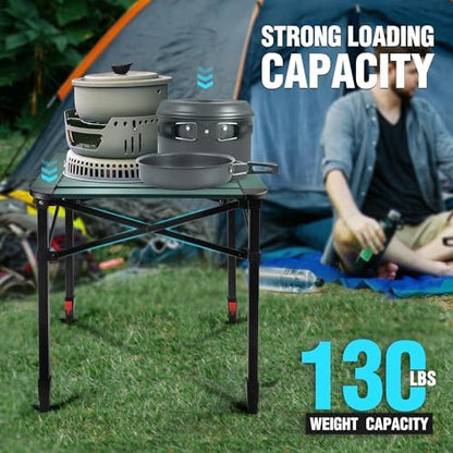 VILLEY Folding Camping Square Table, Portable Aluminum Table, Medium