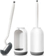 HAMITOR Toilet Bowl Brush Holder Set: 2Pack Deep Cleaning Silicone Toilet Scrubber Under Rim with Curved Bristle for Bathroom Dead Corner Clean - Modern Rv Decorative Accessories