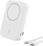 Belkin Portable Charger, Wireless Power Bank 15W 8000 mAh w/ Qi2 - MagSafe Charger w/Built-in Pop-up Kickstand - iPhone 17, Air, Pro, Pro Max, AirPods, Apple Watch, Google Pixel 10, etc. - White
