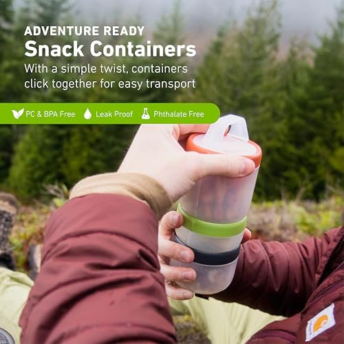 humangear Stax Modular Storage System - Food-Safe 4-Piece Stacking Container with Click-Handle