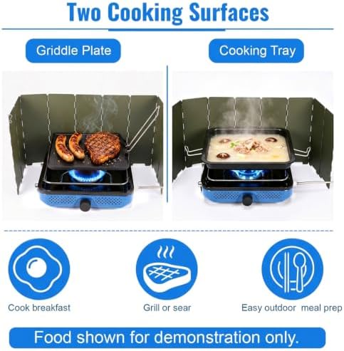 Uniflasy Propane Camping Stove with Carry Bag and Cookware Set