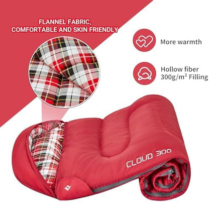 KingCamp 45°F Kids Sleeping Bag, 100% Flannel Sleeping Bag for 10-12 Child