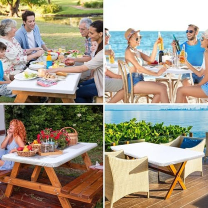 homing Rectangle Table Cloth Cover 6 Foot White Elastic Fitted Tablecloth
