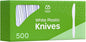 Comfy Package [500 Count Heavy Duty White Plastic Knives, Extra Heavyweight Disposable Knives Perfect for Restaurants, Parties, and Dinner