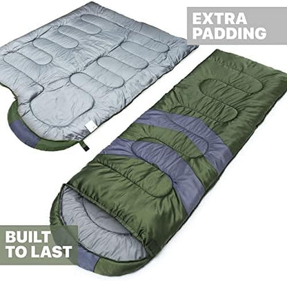 MalloMe Sleeping Bags for Adults Cold Weather & Warm - Backpacking Camping Sleeping Bag for Kids 10-12, Girls, Boys - Lightweight Compact Camping Essentials Gear Accessories Hiking Sleep Must Haves