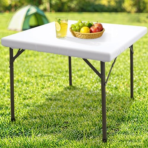 homing Square Table Cloth Cover 34" x 34" White Elastic Fitted Tablecloth